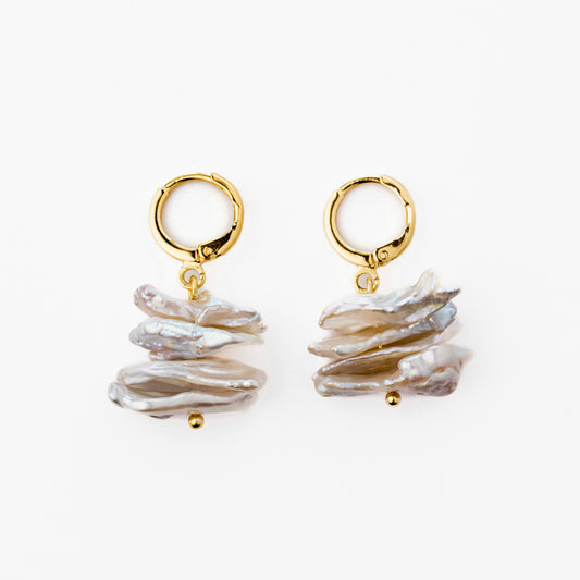 Pearl flakes earrings