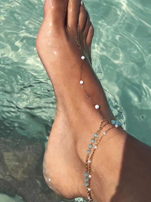 Opal foot chains