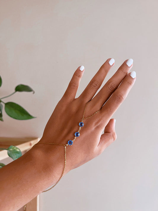 Blue stones hand chains