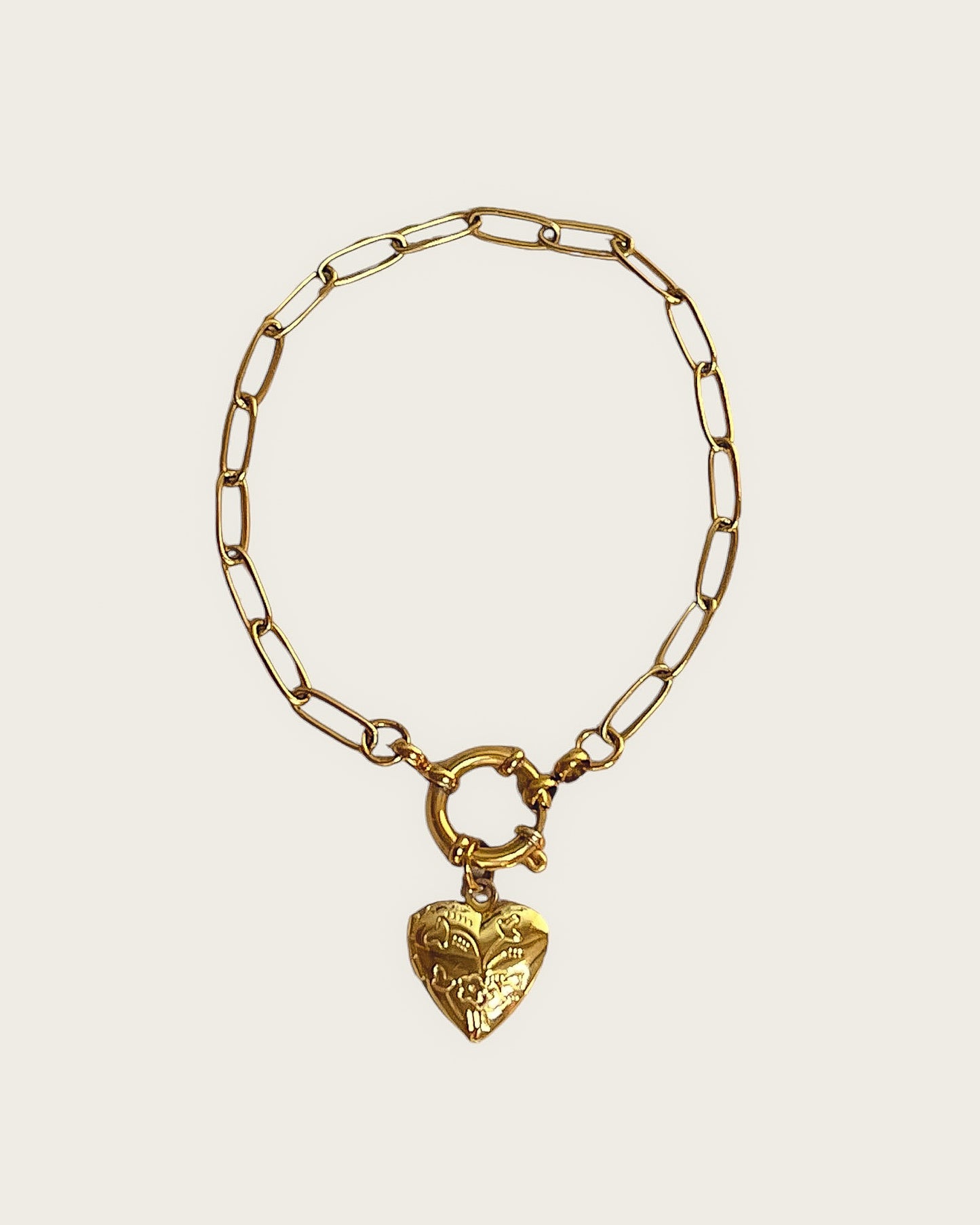 Mini heart locket bracelet