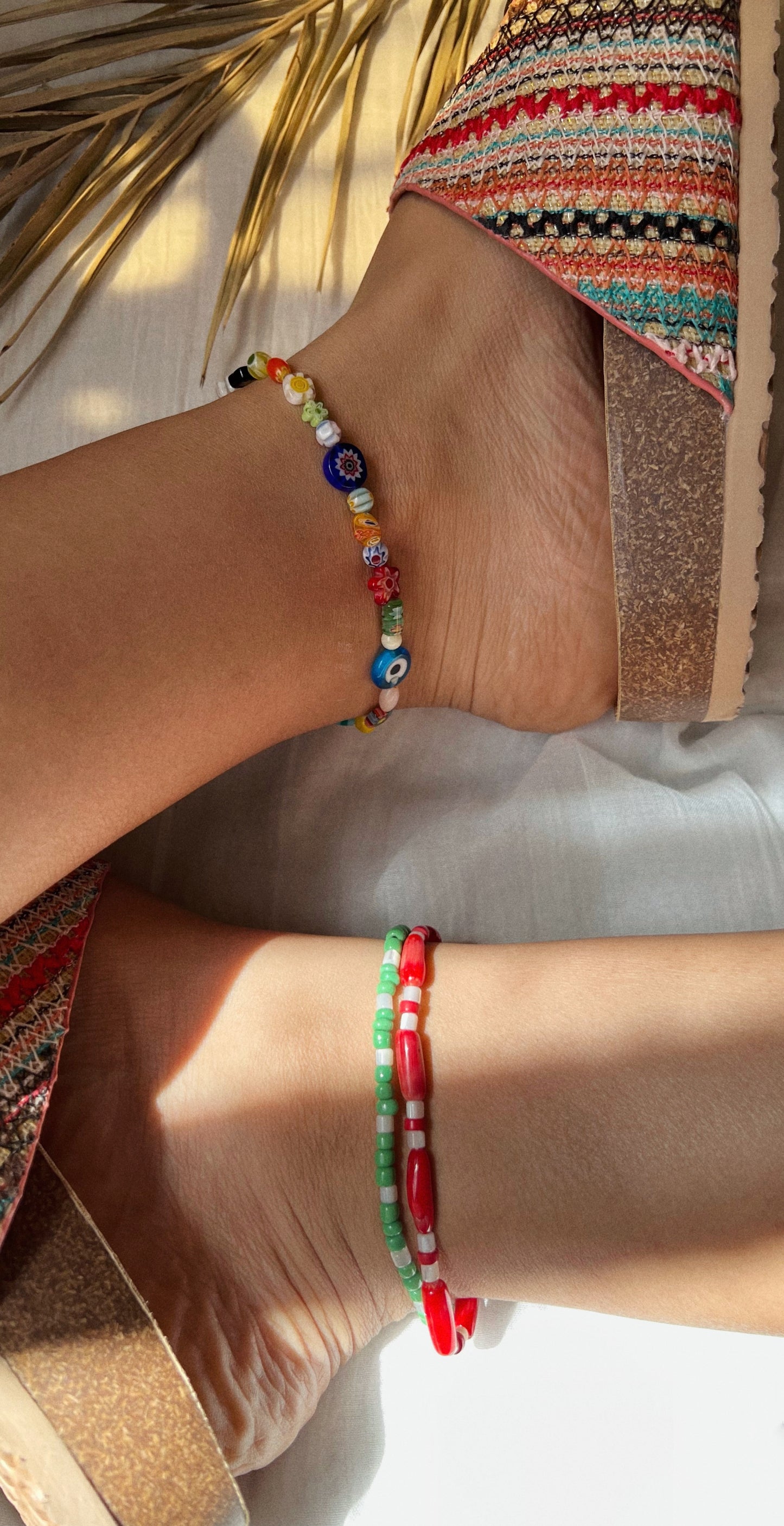 mixed murano anklet