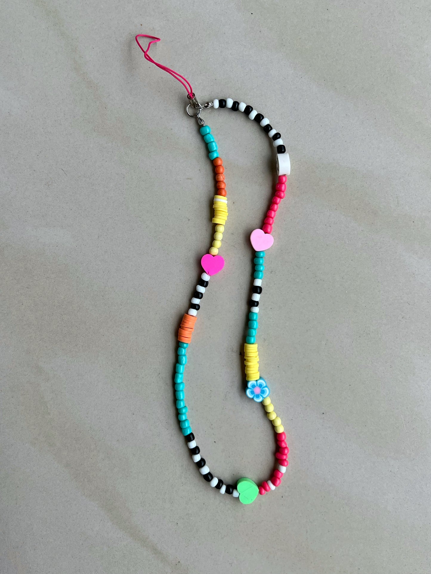 multicolored mini phone strap