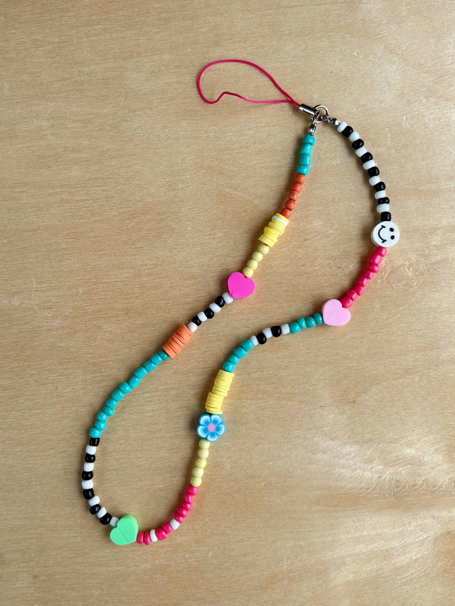 multicolored mini phone strap